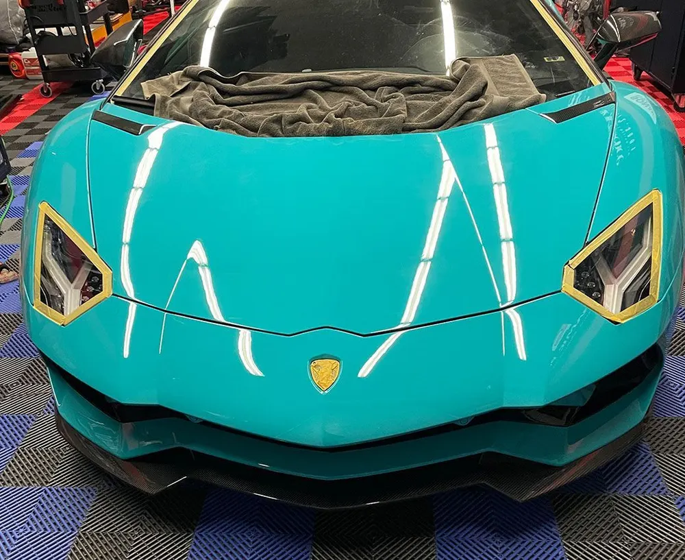 Compound worked across a panel during paint correction